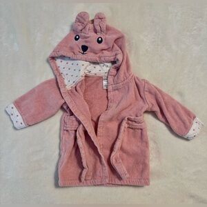 Carters Pink Bunny Terry Cloth Hooded Bath Robe